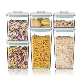 Ankou Airtight Food Storage Container Sets with Lids 6Pcs Pop Containers for Kitchen Pantry Organization BPA-Free Stackable Kitchen Storage Containers for Cereal Flour Sugar (0.5, 1.2, 1.8qt)*2