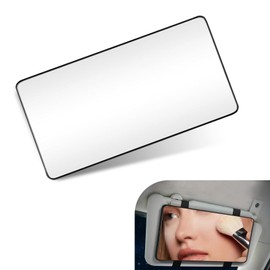 Downhill 1 PC Car Sun Visor Makeup Mirror, HD Sun Visor Makeup Mirror with Straps, Universal Sun Visor Rearview Mirror, for Most Cars, Trucks, SUVs (Black)