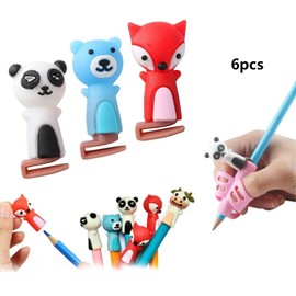 6 Pcs Pencil Grips for Handwriting,Pen Grips Trainer for Kindergarten Children Adults,Finger Grip Posture Correction for Handwriting,Drawing,Coloring,Suitable for Ergonomic Right or Left-Handed Use