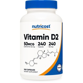 Nutricost Vitamin D2 Supplement (2000 IU) 240 Capsules - Vegan, Non-GMO, Gluten-Free, Third-Party Tested