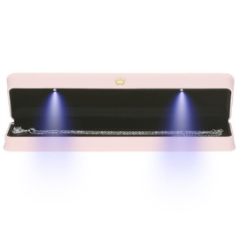 KUKUVR Necklace Bracelet Gift Box, Premium PU Leather Jewellry Long Chain Holder Case for Wedding Engagement Birthday Anniversary Ceremony, Necklace Storage Display boxes for Women Girl (Pink)