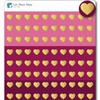 Gold Foiled heart Stickers / 100 Mini Micro Dot Decals