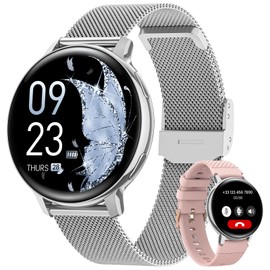 Sanorum Women's Smartwatch with Bluetooth Calls, 1.39 Inches Smartwatch Watch, Sleep, Female Physiology, 24H Heart Rate SpO2, 120+ Sport Mode, iOS Android Silver