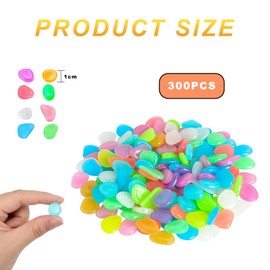 CPYJW Pack of 300 Luminous Stones, Luminous Stones, Garden, Solar White Luminous Stone for Garden, Walkway, Garden, Decorative Stones for Walkways, Outdoor Decoration, Aquarium, Path, Lawn, Garden