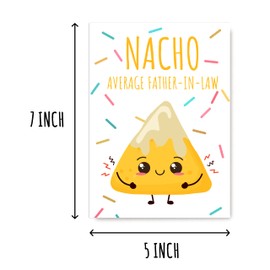EruditeGifts Nacho Average Father-In-Law - Father-In-Law Day Card - Funny Father-In-Law Day Card - Cute Card For Father-In-Law - Happy Birthday Card For Father-In-Law