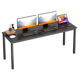 DlandHome 71 inches X-Large Computer Desk, Composite Wood Board, Decent and Steady Home Office Desk/Workstation/Table,Black,23.6Wide