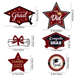 Maroon and Gold Graduation Decorations Set of 24 Class of 2023 Table Decor Congrats Grad Party Centerpiece Sticks Table Toppers Graduation Party Supplies