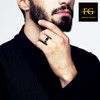 FASHGOOD Black Mens Rings Titanium Stainless Steel Anxiety Ring for