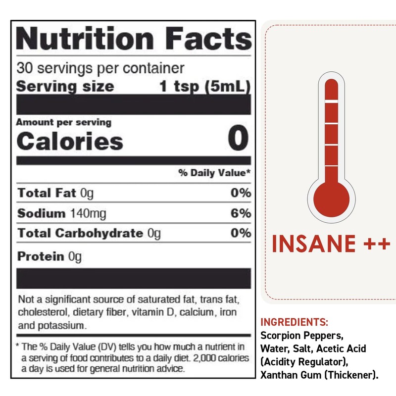 Dave's Gourmet Scorpion Pepper Hot Sauce - Extract-Free Insanely Hot