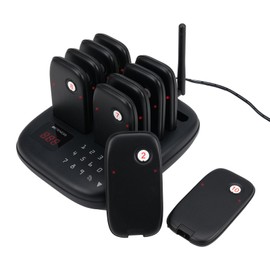 Retekess TD175S Restaurant Pager System, Wireless Calling System, Set with Vibration,Flashing and Buzzer, 1640ft Long Range, 10 Pagers for Restaurant, Church, Food Truck