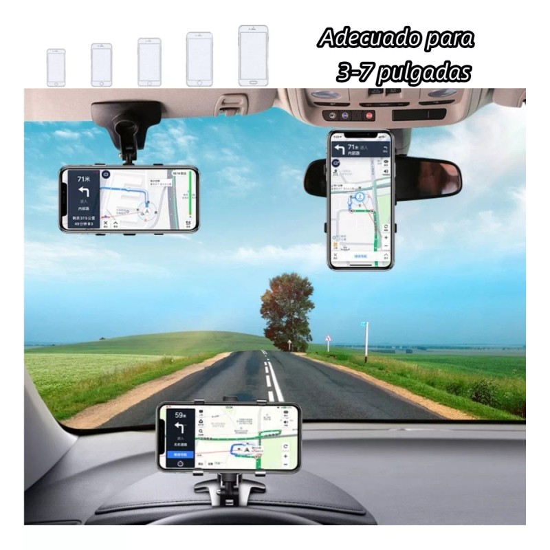 Dolores Soporte Porta Celular 360º Carro Visera Dashboard Auto Movil