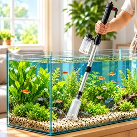 220V Electric Aquarium Siphon Gravel Cleaner – Powerful Suction Fish Tank Vacuum, Sand Washer & Water Changer