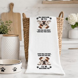 English Bulldog Gifts for Women, Bulldog Dish Kitchen Towel