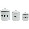 Creative Co-Op Metal Containers with Lids, Coffee, Tea, Sugar (Set