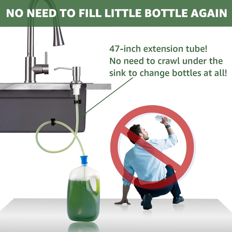 Dish Soap Dispenser for Kitchen Sink, Built in Sink Soap