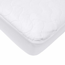 American Baby Company Waterproof Fitted Crib and Toddler Mattress Protector, Quilted Mattress Pad Cover, White, 52"x28"x9"