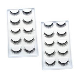 Baluue 10pairs Natural False Eyelashes for Girls Soft Comfortable Easy to Wear Makeup Lashes for Personal and Per Box