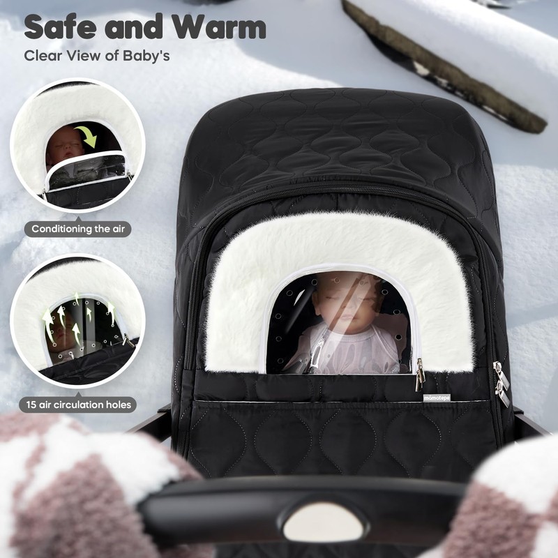Winter Baby Car Seat Cover, Waterproof, Windproof Warm Fleece Breathable