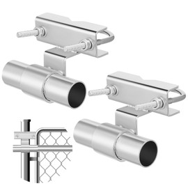 MorningRo 2 Pcs Chain Link Fence Rolling Gate Universal Rolling Sliding Gate Track Bracket Wall Mount for Diameter from 1-5/8"-2-7/8" Track Pipe Post Galvanized Steel Coating