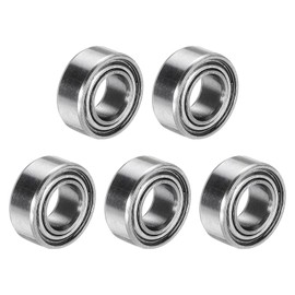 sourcing map 5Pcs SMR105ZZ Stainless Steel Ball Bearing 5mm x 10mm x 4mm Double Shielded Bearings (ABEC3)