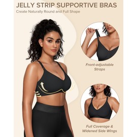 Vertvie Womens Wireless Bras No Underwire Push Up Bra Seamless Supportive Full Coverage Everyday Bras Regular and Plus Size(Black,Small)