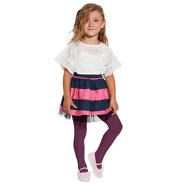 MYCHICLEGS - Girls 60 Denier Opaque Microfibre Tights - 22 Colours - Sizes from 2 to 12 Years, Dark purple