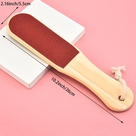 2 Pcs Pumice Stone Foot File,Double Sided Pedicure Foot Scrubber Professional Feet Rasp File Brush Tools,Best Foot Care Pedicure Surface Tool to Remove Hard Skin,Wood Foot File for Wet and Dry Feet