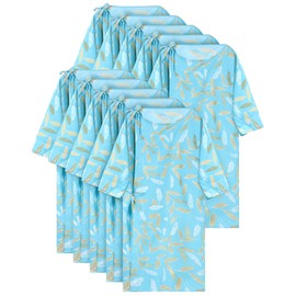 Geyoga 10 Pack Hospital Gown Costume for Women and Men Unisex Patient Medical Gown with Back Tie for Elderly, Labor and Delivery, Comfortably Fits Sizes up to 2XL, Blue