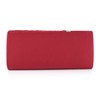 Damara Womens Pleated Crystal-Studded Satin Handbag Evening Clutch,Red