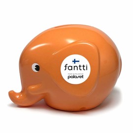 Fantti Elephant Piggy Bank with Key Nordic Finnish Fashion Interior Decor Ornament Figurine Elephant Bank Sunrise Orange S