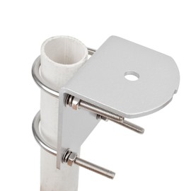 Universal Aluminum Heavy Duty Antenna Mount, Outdoor Pole Mast Bracket With U-Bolts Assembly and Nuts for CB 3/8-24 Stud Cellular Trucker (10MM Center of Hole)