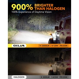 OXILAM 9004/HB1 LED Bulbs, 30000LM 800% Ultra-Bright, 6500K Pure White HB1 Fog Light, Easy Plug-N-Play Installation, 60000 HRS Lifespan, IP68 Waterproof, Pack of 2