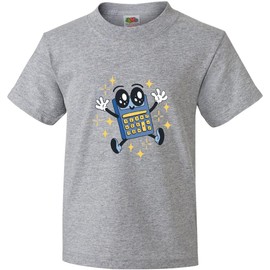 inktastic Kawaii Calculator Youth T-Shirt Youth X-Small (2-4) 0060 Heather Grey 431d9