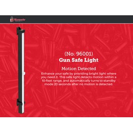 Hornady LED Gun Safe Lights, 70 Lumens – This Motion Sensor Cordless Light Bar Features Battery Operated LED Lights – Ideal for Gun Safes, Cabinets, Closets – White Light, 13 Inches