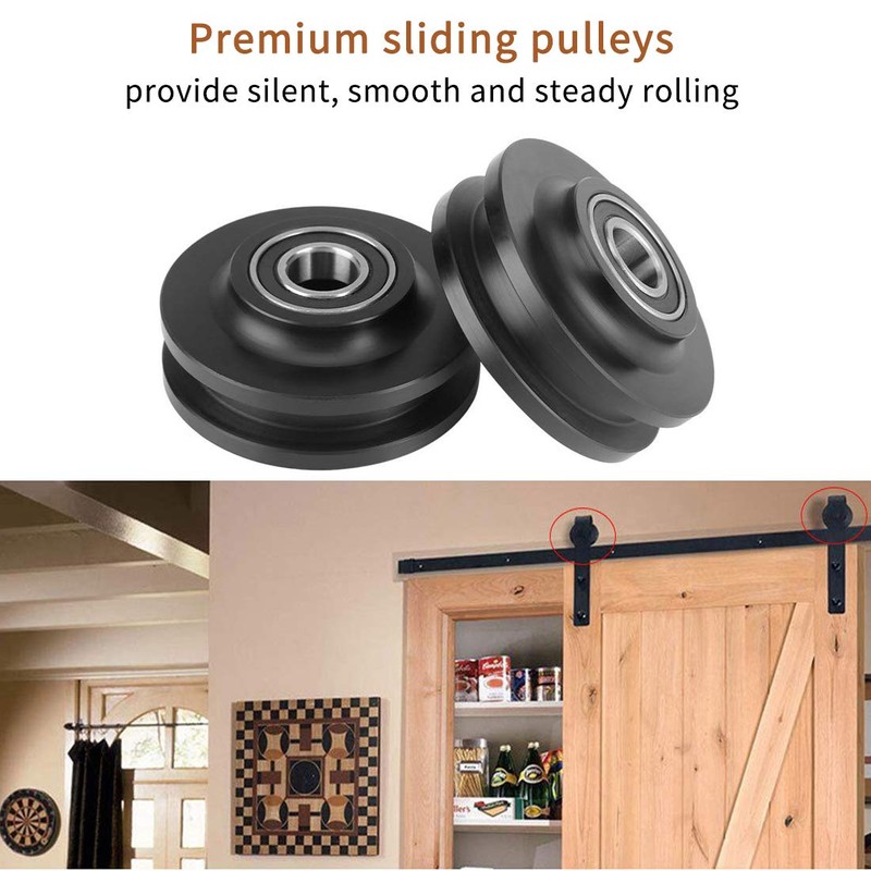 Signstek 12 FT Double Sliding Barn Door Hardware Track Kit,