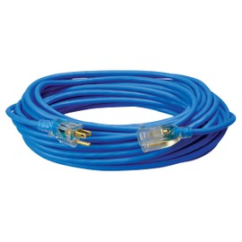 Southwire Coldflex Light Duty Extension Cord, 50Ft, 16 Gauge, 3 Conductor, Cold Weather Cord, Blue, 2368SW8806