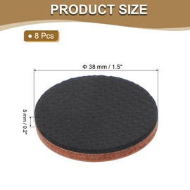 PATIKIL 1.5" Felt Furniture Pads, 8 Pcs Round Non Slip Furniture Pads Self Adhesive EVA Furniture Feet Non Skid Furniture Grippers for Hardwood Floors Protectors, Black