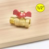 Oumuik Brass 1/2 Inch Ball Valve with Red Wing Handle