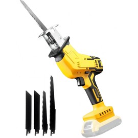 Cordless Reciprocating Saw for DEWALT 20V Max Battery, DEROLT Brushless Motor Variable Speed 0-3500 SPM, Tool-free Blade Change, Recipro Sawzall with 4 Saw Blades for Wood/Metal Cutting (Tool Only)