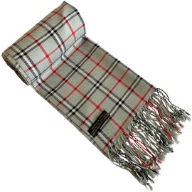 CJ Apparel Grey Men's Nepalese Tartan Fashion Scarf Seconds Scarves Face/Neck Wrap NEW