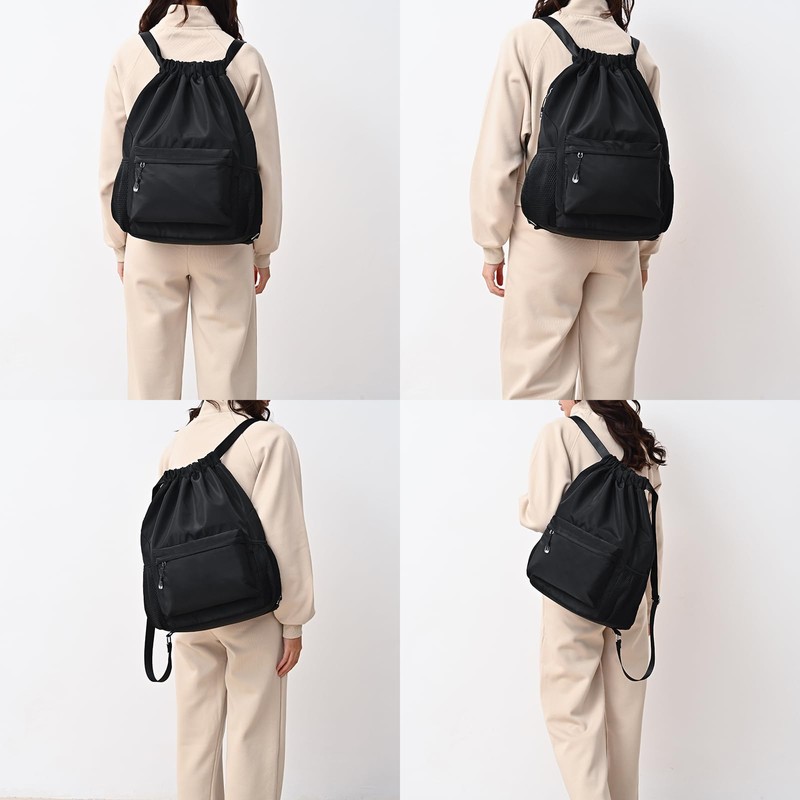 LOKAPEGY Drawstring Drawstring Backpack for Women, Waterproof Drawstring Gym Bag