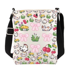 Valley Game Inspired Gift Stardew Video Game Reusable Grocery Crossbody Bag (Bow Valley MB CA)