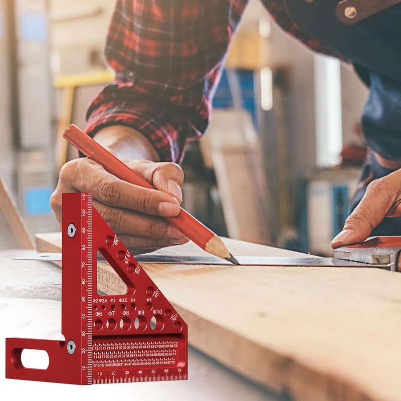 Tofelf 3D Multi-Angle Measuring Ruler,45/90 Degree Aluminum Alloy Woodworking Square