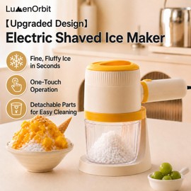 Electric Snow Cone Shaved Ice Machine, Handheld Shaved Ice & Slushy Maker with Free Ice Cube Trays, Premium Portable Ice Shaver Slushie Machine, 1-year Manufacturer’s Warranty, Lemon Yellow