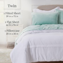 NY Loft Ultra Soft Micro Fleece Sheets Set with Extra Deep Pockets | Extra Soft Velvet Fleece Sheet Set | Super Plush Polar Fleece | Velvet Plush Cozy Warmth | Tribeca Collection (Twin, Surf)