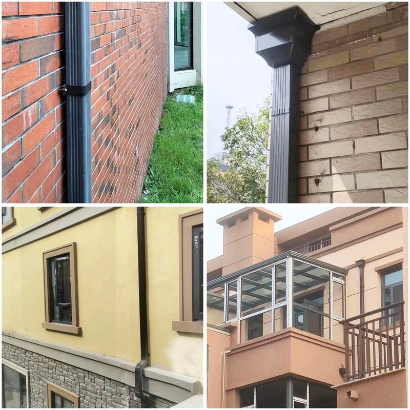 ITROLLE 2PCS Aluminum Downspout Adapter Gutter Strap Square Pipe Fixed