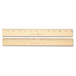Westcott 12-Inch Metric Wood Ruler with Metal Edge, 2 Sided, Clear Lacquer Finish (10375)
