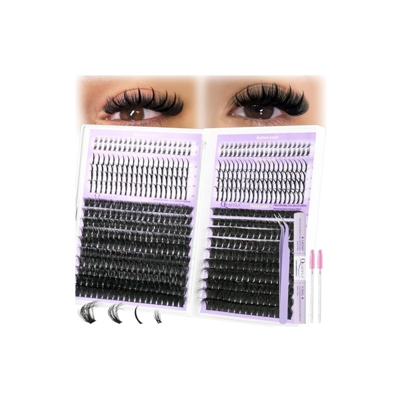 DIY Lash Extension Kit 100D+150D Volume Lash Clusters with Spikes