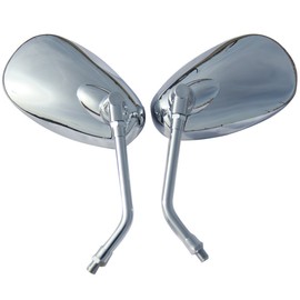 MotorToGo One Pair Chrome Oval Mirrors Compatible for 2006 KYMCO People 250
