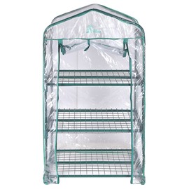 Palm Springs 3 -Tier Mini Greenhouse with Cover and Roll-up Zipper Door
